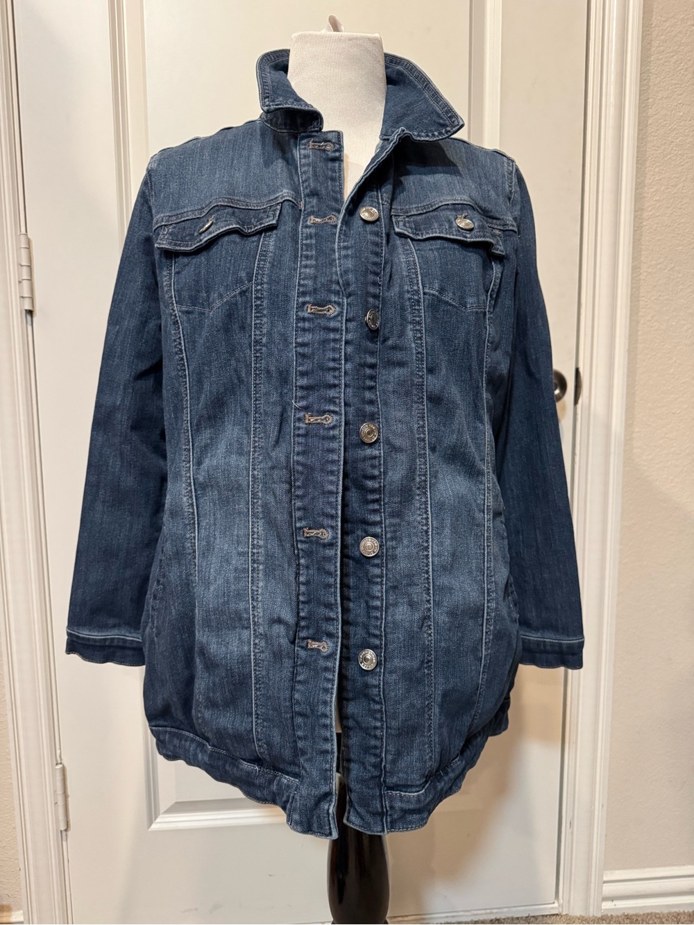 Chico's Indigo Blue Denim Button-Front Jacket